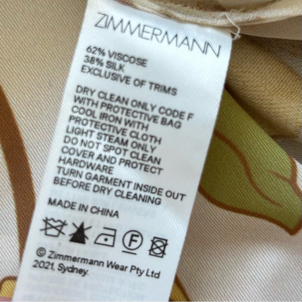 ZIMMERMANN Tempo Asymmetric Tiered Ruffle Dress Size 0 Artsy Boho Chic Flirty - Picture 6 of 9